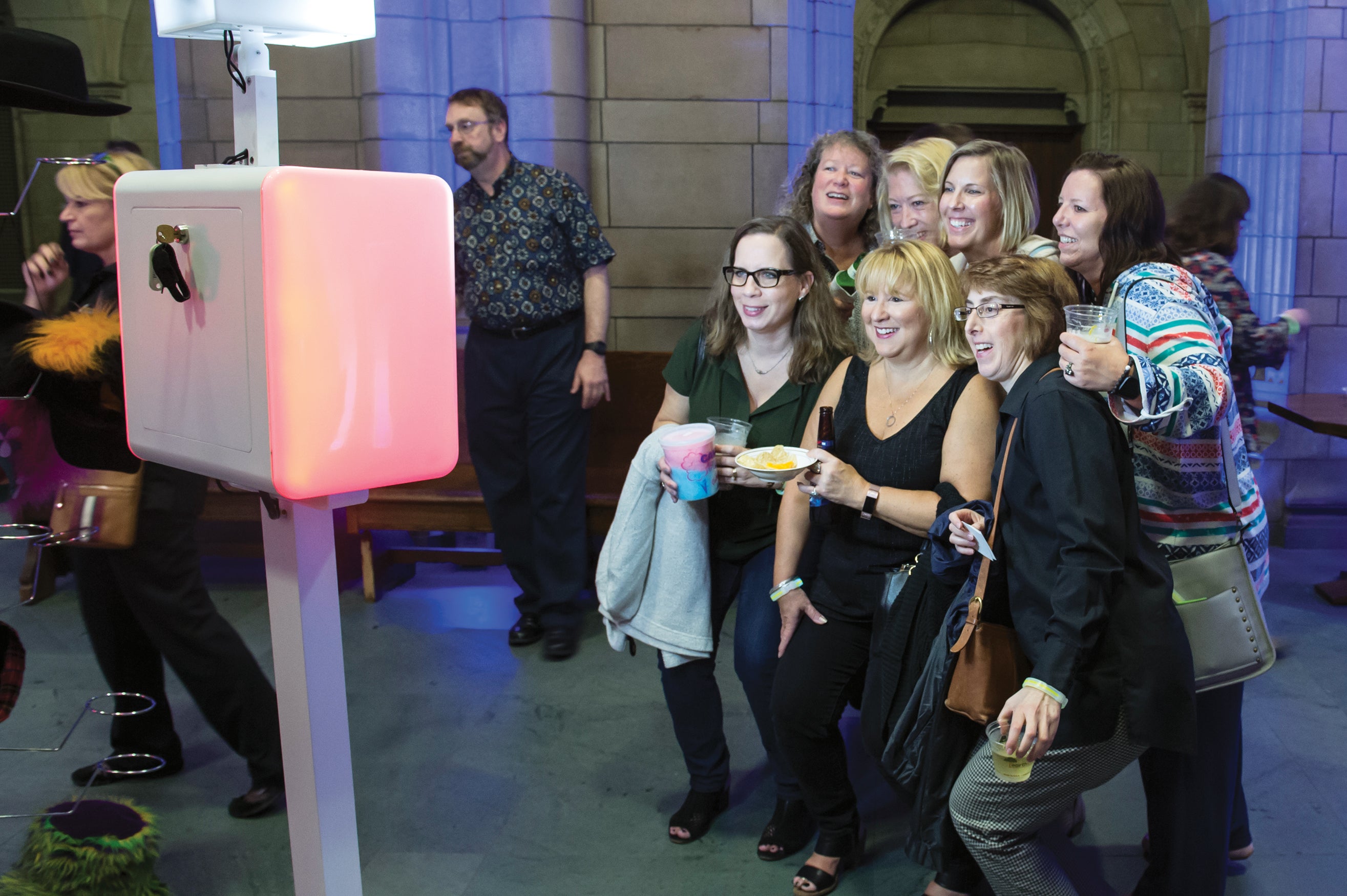 At the 2018 Homecoming Welcome Back Reception, the photo booth was a popular spot for alumni to gather to capture the moment.