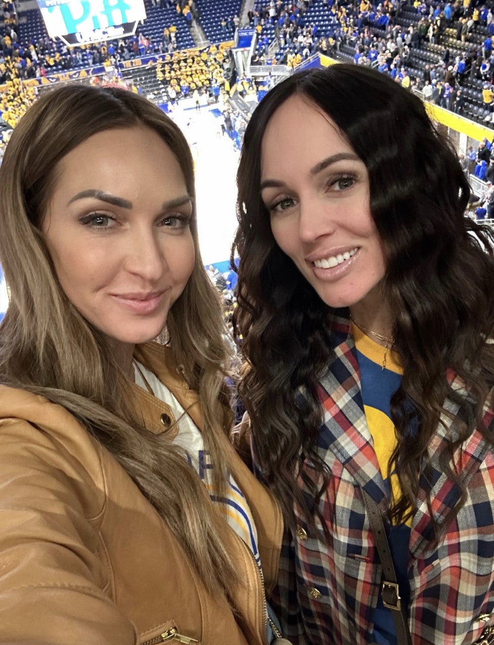 Abel and Adams at a Pitt basketball game