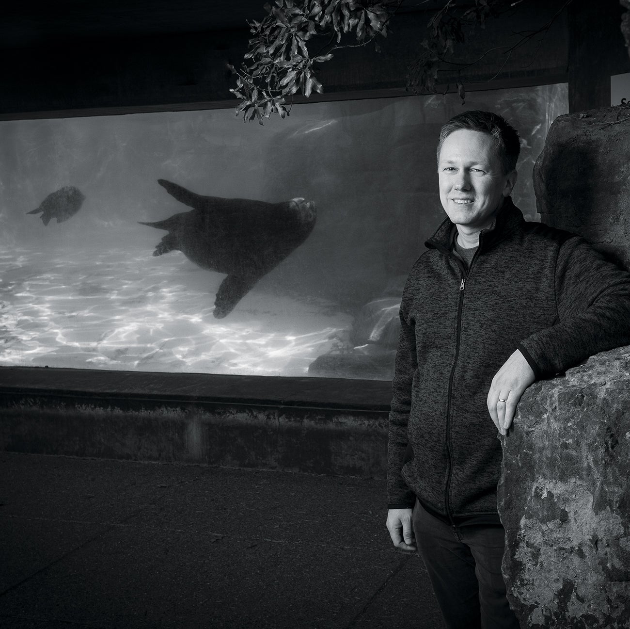 Clark hanging out with seals at the Pittsburgh Zoo and PPG Aquarium