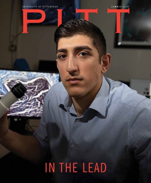 Pitt Magazine Summer 2020 cover with George Panagis