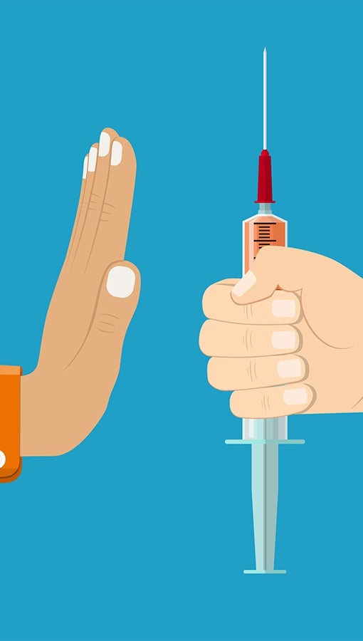 Stop hand versus vaccination