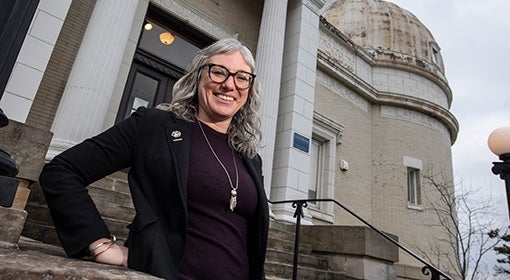 Bezanson in front of the Allegheny Observatory