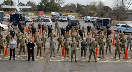 Brian Gahan (front row, first on right) and his team of reservists and local first responders