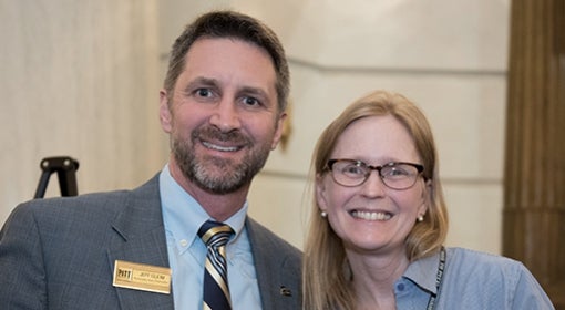 Jeff Gleim with Pitt alumna Lisa Golden in Harrisburg