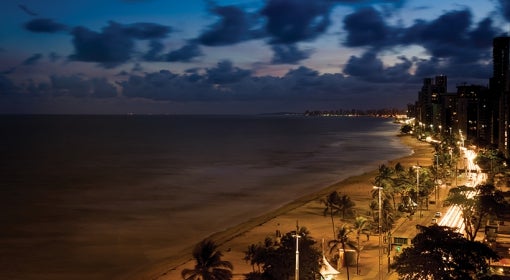 Dark, cloud-studded sky in Recife, Brazil
