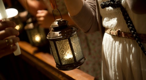 Lanterns lit with candles at annual Lantern Night