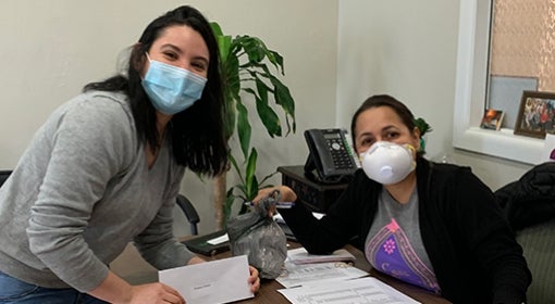 Monica Ruiz, right, with a client