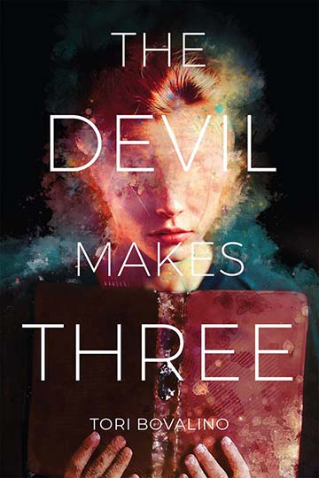 "The Devil Makes Three" book cover of girl with blurred face holding book